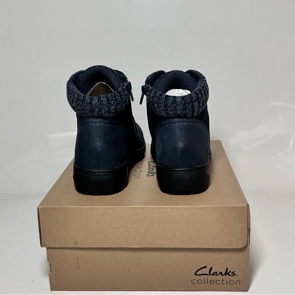 Clarks Collection Carleigh Jade Leather & Knit Ankle Boots - Picture 5 of 6